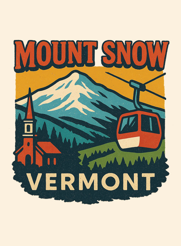 Mount Snow Vermont Vintage Design Souvenir Vintage Travel Poster 8 x 10-Inches