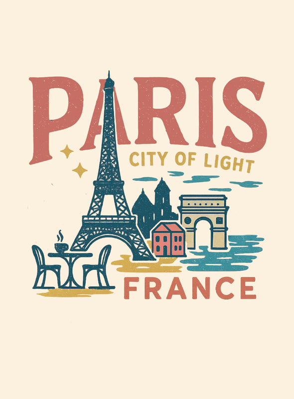 Paris France Vintage Design Souvenir Vintage Travel Poster 8 x 10-Inches
