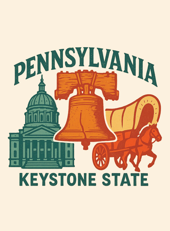 Pennsylvania Vintage Design Souvenir Vintage Travel Poster 8 x 10-Inches