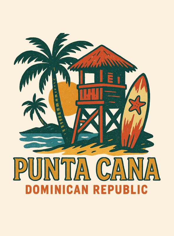 Punta Cana Dominican Republic Vintage Design Souvenir Vintage Travel Poster 8 x 10-Inches
