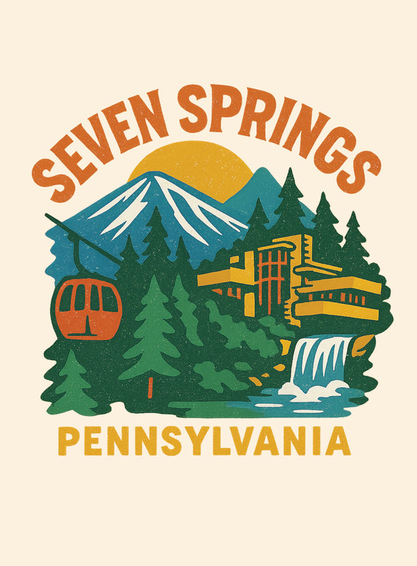 Seven Springs Pennsylvania Vintage Design Souvenir Vintage Travel Poster 8 x 10-Inches