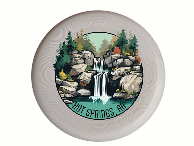 Hot Springs Arkansas Waterfall Illustration Design Souvenir Frisbee Flying Disc 2-Pack