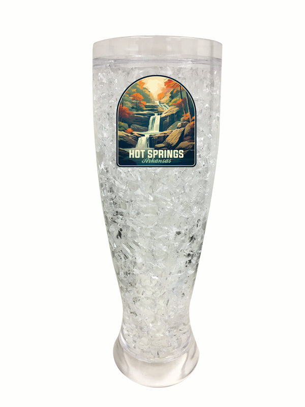 Hot Springs Arkansas Autumn Waterfall Design Souvenir 16 oz Plastic Broken Glass Frosty Mug 2-Pack