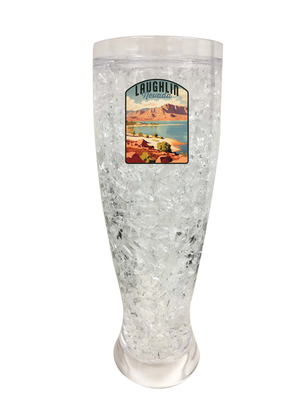 Laughlin Nevada Design B Souvenir 16 oz Plastic Broken Glass Frosty Mug Single