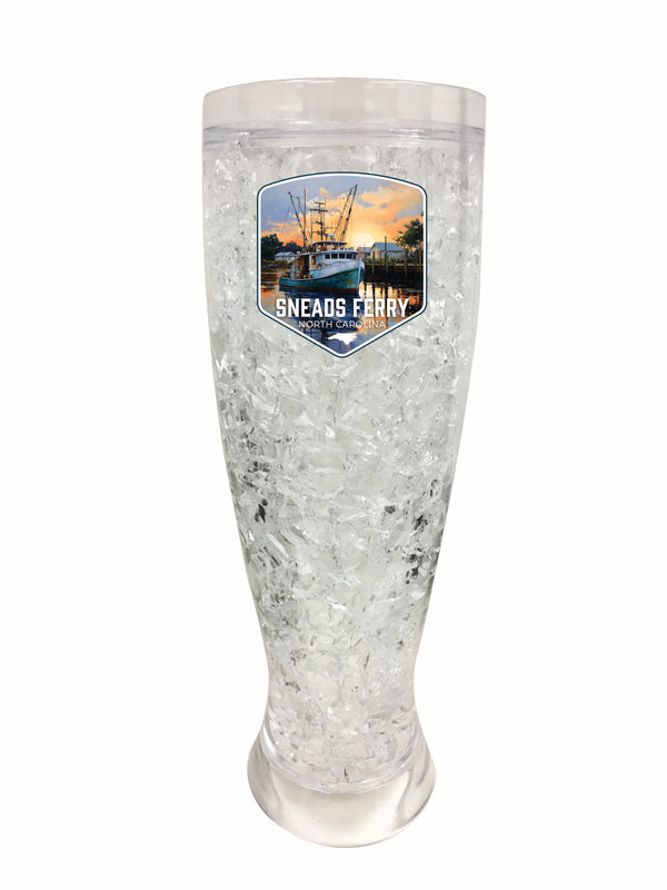 Sneads Ferry North Carolina Shrimp Boat Design Souvenir 16 oz Plastic Broken Glass Frosty Mug Single