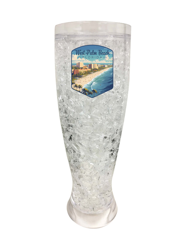 West Palm Beach Florida Design A Souvenir 16 oz Plastic Broken Glass Frosty Mug 2-Pack