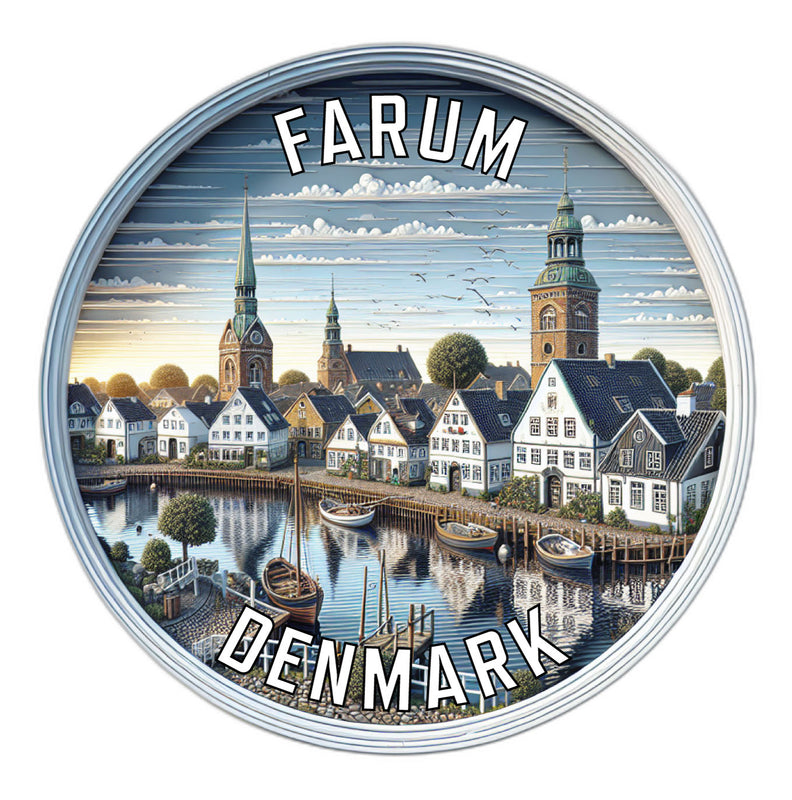 Farum Denmark Souvenir Die Cut Flat Magnet 2-Inch