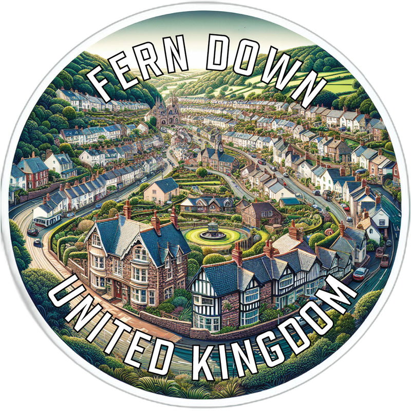 Fern Down United Kingdom Souvenir Vinyl Decal Sticker 6-Inch