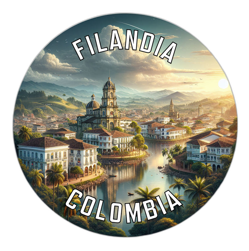 Filandia Colombia Souvenir Die Cut Flat Magnet 6-Inch