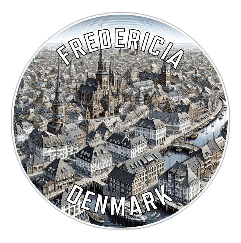 Fredericia Denmark Souvenir Die Cut Flat Magnet 2-Inch