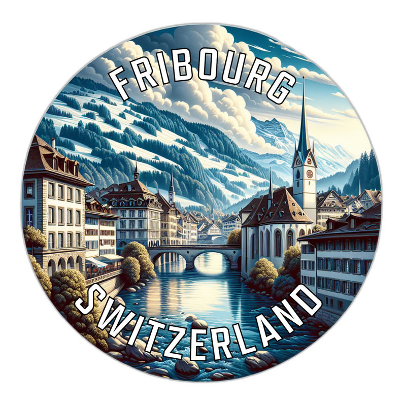Fribourg Switzerland Souvenir Vinyl Decal Sticker 2-Inch