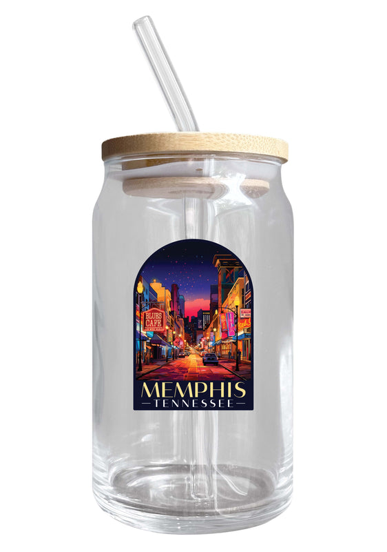 Memphis Tennessee Design C Souvenir 12 oz Beer Can Glass Single