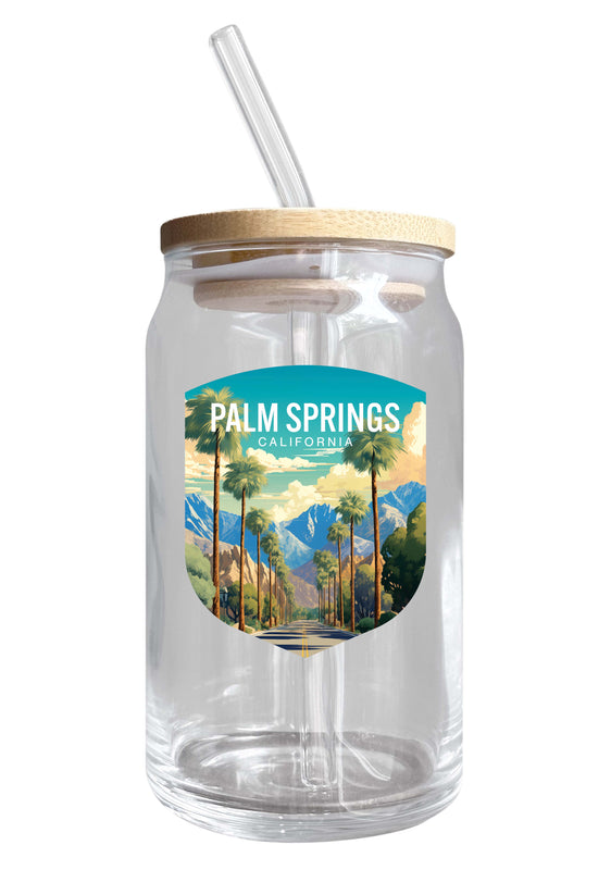 Palm Springs California Design A Souvenir 12 oz Beer Can Glass 2-Pack