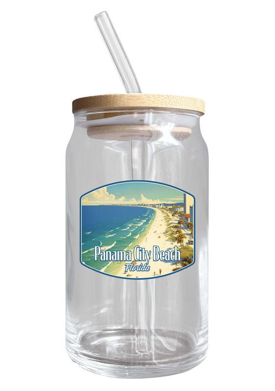 Panama City Beach Florida Design A Souvenir 12 oz Beer Can Glass Single
