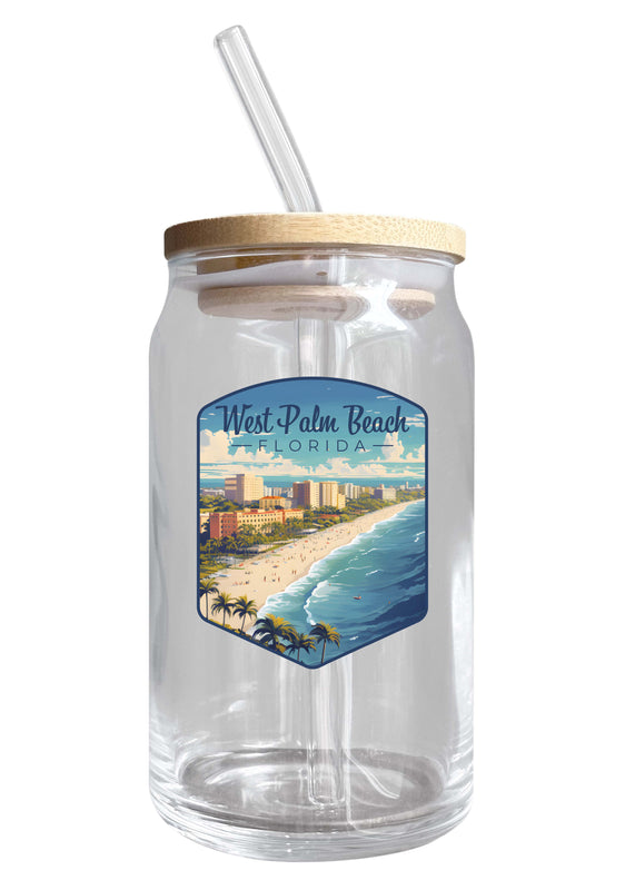 West Palm Beach Florida Design A Souvenir 12 oz Beer Can Glass Single