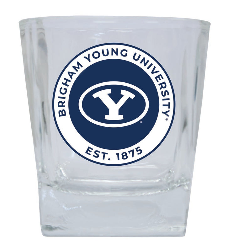 Brigham Young Cougars 10 oz Whiskey Rocks Glass Circle Design Officially Licensed Collegiate Product