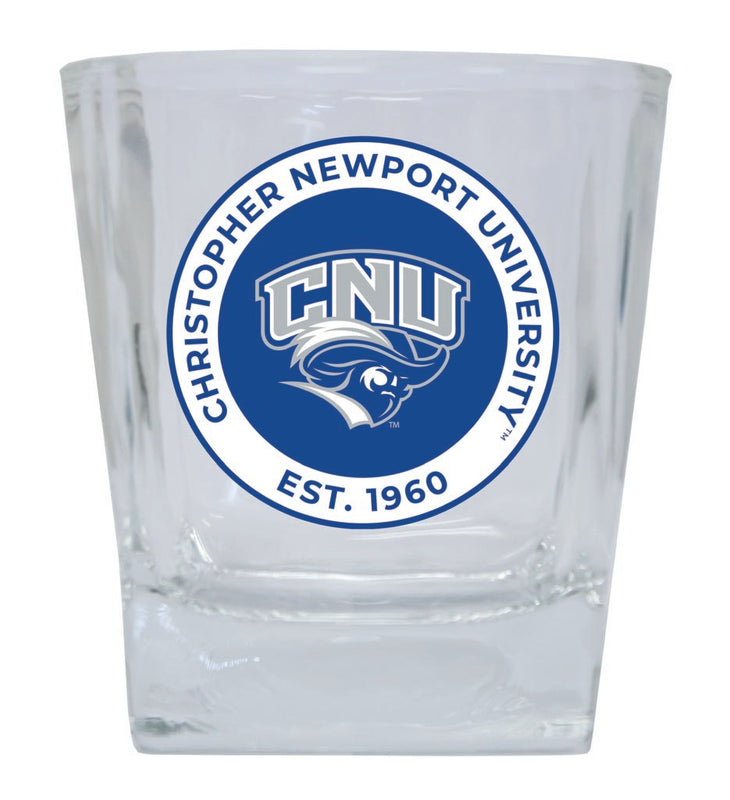 Christopher Newport Captains 10 oz Whiskey Rocks Glass Circle Design Officially Licensed Collegiate Product