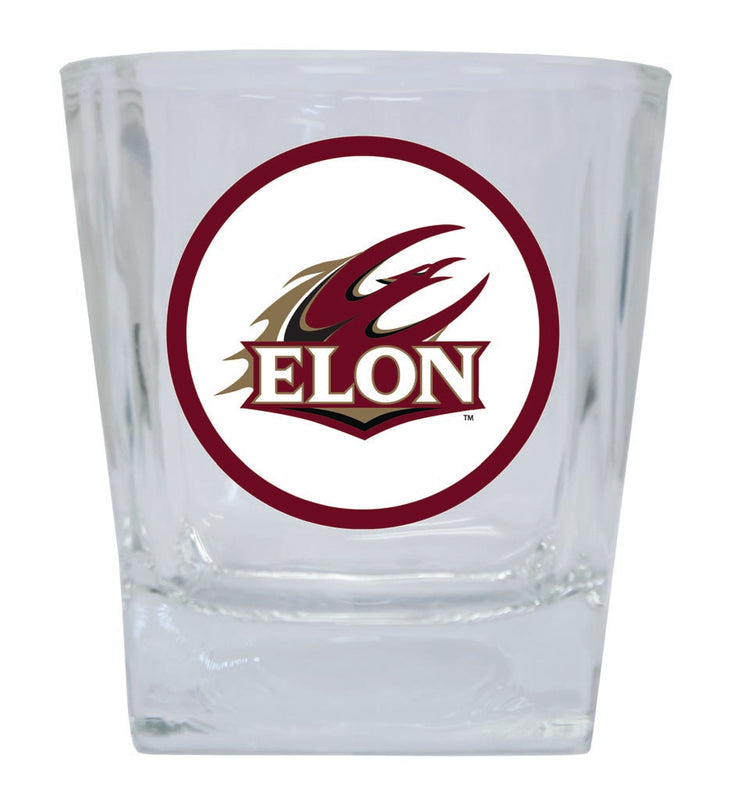 Elon University 10 oz Whiskey Rocks Glass Circle Design Officially Licensed Collegiate Product