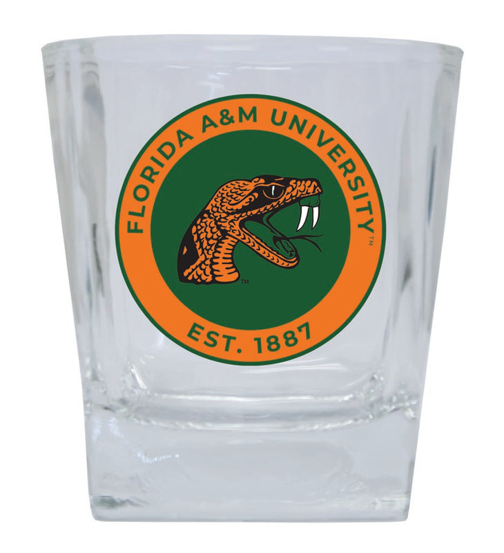 Florida A&M Rattlers 10 oz Whiskey Rocks Glass Circle Design Officially Licensed Collegiate Product