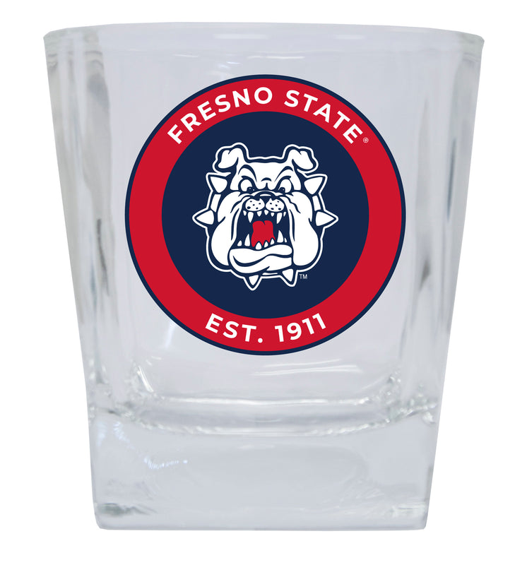 Fresno State Bulldogs 10 oz Whiskey Rocks Glass Circle Design Officially Licensed Collegiate Product