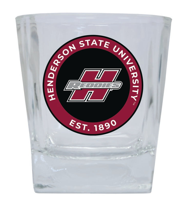 Henderson State Reddies 10 oz Whiskey Rocks Glass Circle Design Officially Licensed Collegiate Product