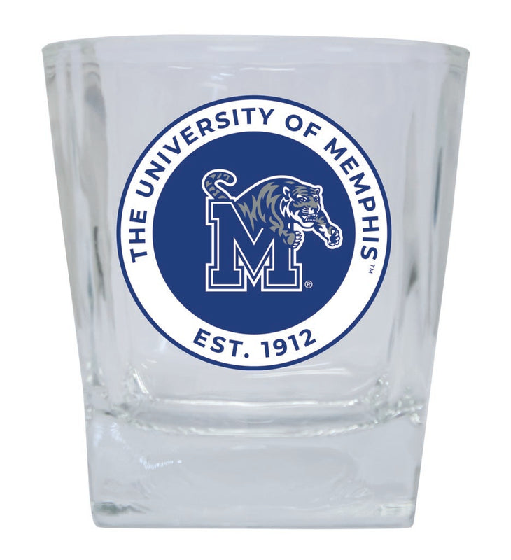 Memphis Tigers 10 oz Whiskey Rocks Glass Circle Design Officially Licensed Collegiate Product