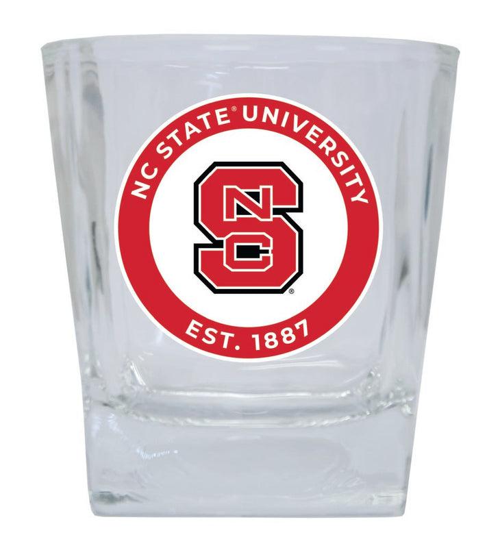 NC State Wolfpack 10 oz Whiskey Rocks Glass Circle Design Officially Licensed Collegiate Product