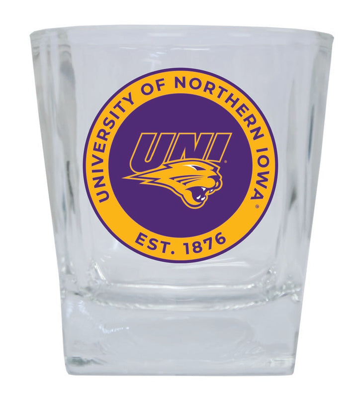 Northern Iowa Panthers 10 oz Whiskey Rocks Glass Circle Design Officially Licensed Collegiate Product
