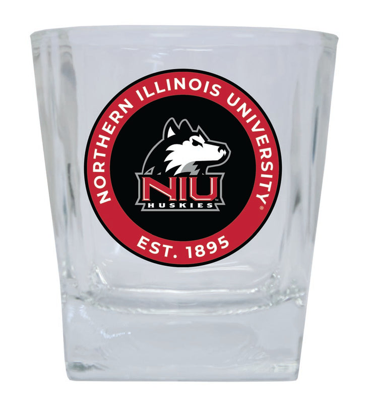 Northern Illinois Huskies 10 oz Whiskey Rocks Glass Circle Design Officially Licensed Collegiate Product