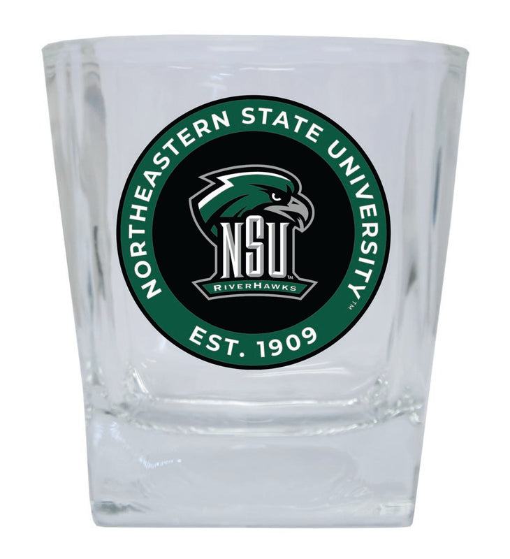 Northeastern State University Riverhawks 10 oz Whiskey Rocks Glass Circle Design Officially Licensed Collegiate Product