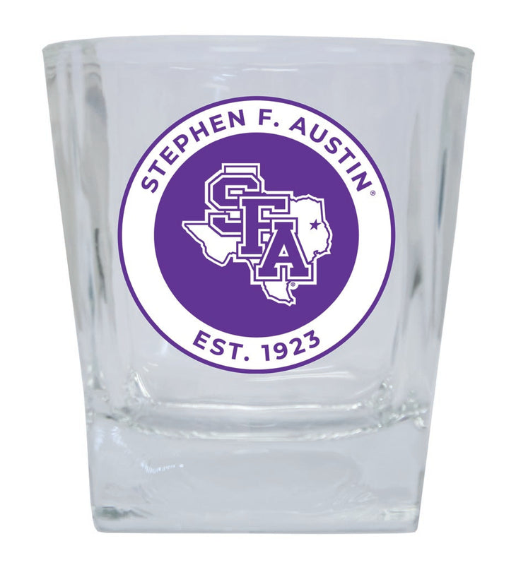 Stephen F. Austin State University 10 oz Whiskey Rocks Glass Circle Design Officially Licensed Collegiate Product