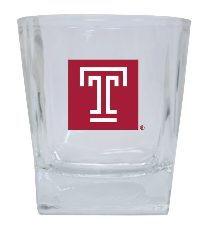 Temple University 10 oz Whiskey Rocks Glass Circle Design Officially Licensed Collegiate Product