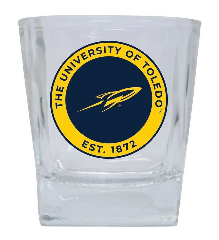 Toledo Rockets 10 oz Whiskey Rocks Glass Circle Design Officially Licensed Collegiate Product