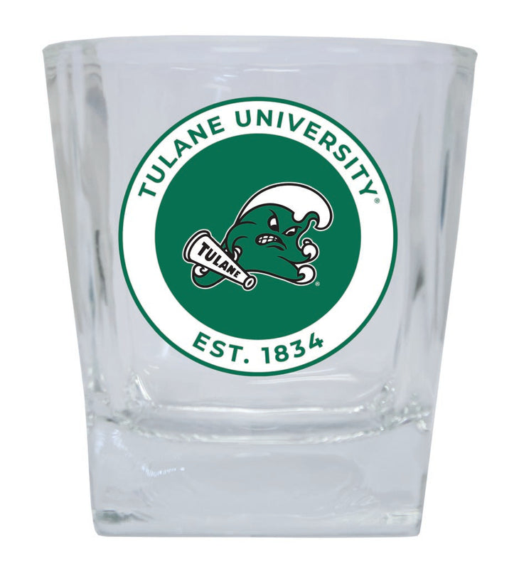 Tulane University Green Wave 10 oz Whiskey Rocks Glass Circle Design Officially Licensed Collegiate Product