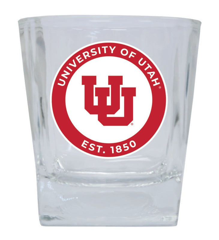 Utah Utes 10 oz Whiskey Rocks Glass Circle Design Officially Licensed Collegiate Product