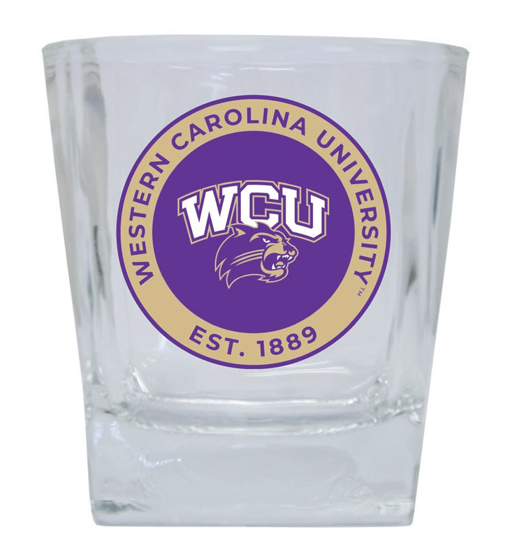 Western Carolina University 10 oz Whiskey Rocks Glass Circle Design Officially Licensed Collegiate Product