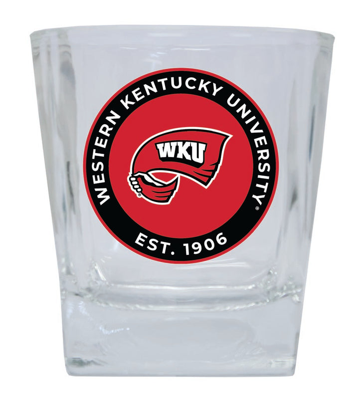 Western Kentucky Hilltoppers 10 oz Whiskey Rocks Glass Circle Design Officially Licensed Collegiate Product