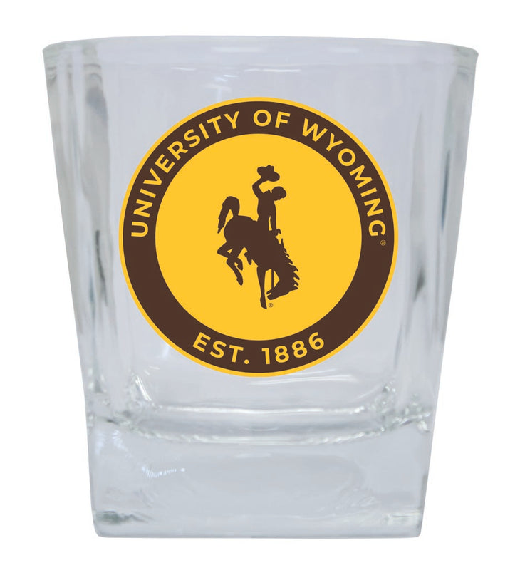 University of Wyoming 10 oz Whiskey Rocks Glass Circle Design Officially Licensed Collegiate Product