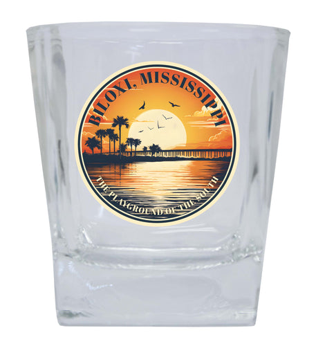 Biloxi Mississippi Design A Souvenir 10 oz Whiskey Glass Rocks Glass 4-Pack