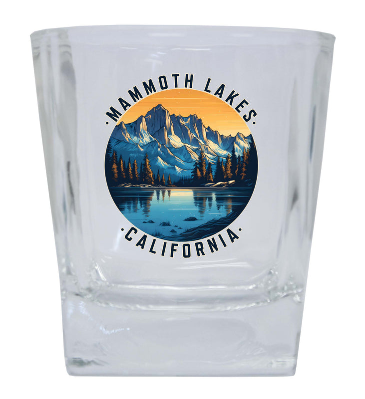 Mammoth Lakes California Design B Souvenir 10 oz Whiskey Glass Rocks Glass 2-Pack