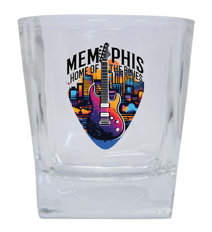 Memphis Tennessee Design B Souvenir 10 oz Whiskey Glass Rocks Glass 4-Pack