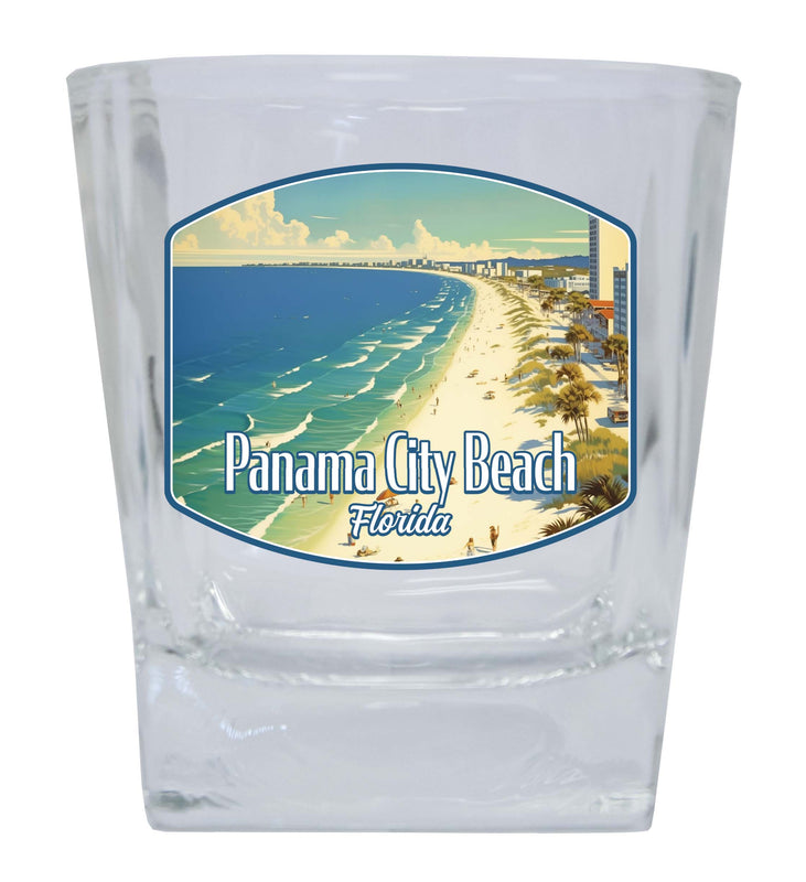 Panama City Beach Florida Design A Souvenir 10 oz Whiskey Glass Rocks Glass 4-Pack