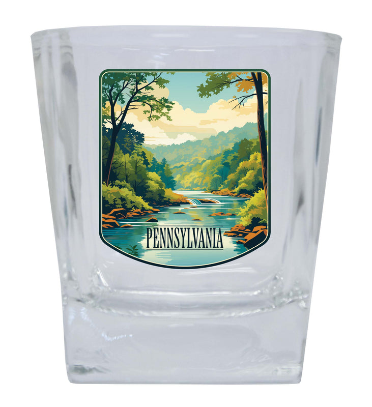 Pennsylvania Design B Souvenir 10 oz Whiskey Glass Rocks Glass Single