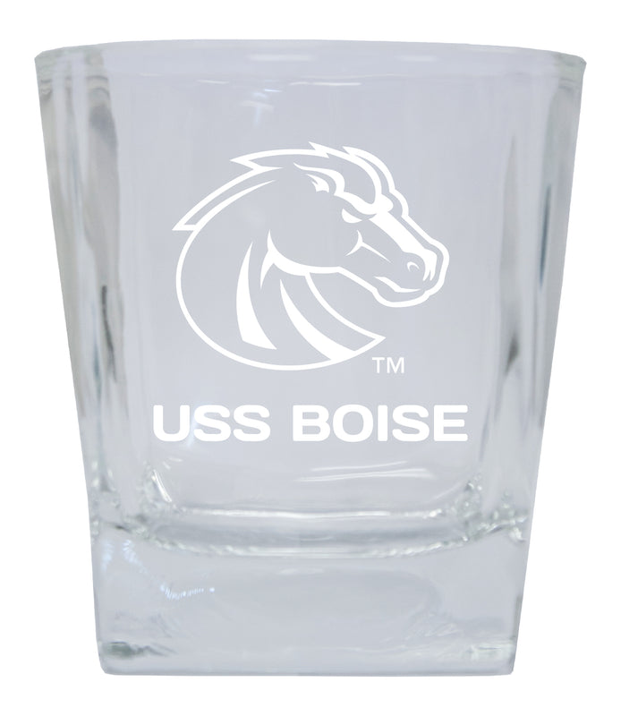 Custom Boise State NCAA Spirit Elegance 10oz Etched Glass Tumbler