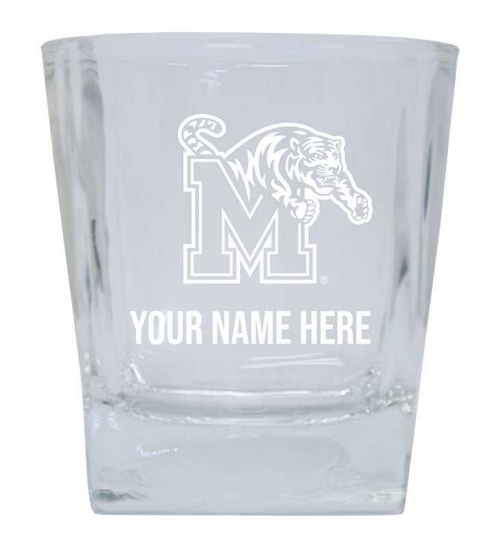 Memphis Tigers Customizable Etched 8 oz Whiskey Rocks Glass Officially Licensed Collegiate Product Single Unit