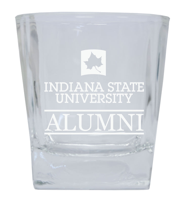 Indiana State University Etched Alumni 8 oz Whiskey Rocks Glass Officially Licensed Collegiate Product Single Unit