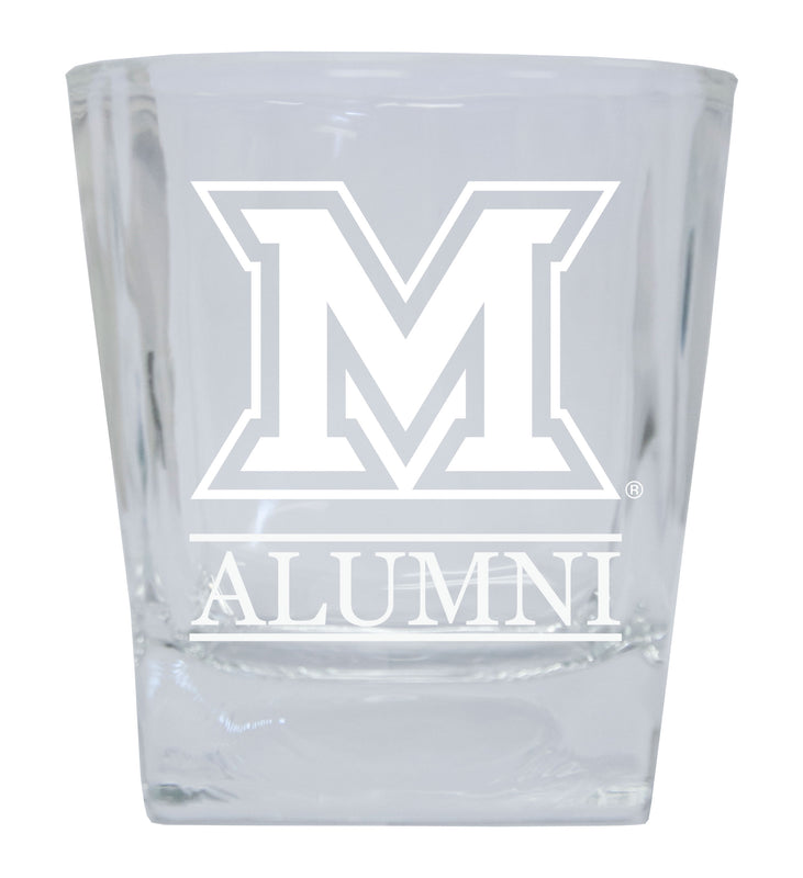 Miami of Ohio Etched Alumni 8 oz Whiskey Rocks Glass Officially Licensed Collegiate Product 4-Pack