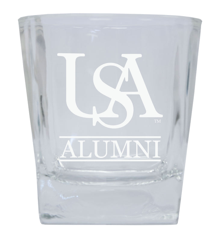 University of South Alabama 8 oz Etched Whiskey Rocks Glass Officially Licensed Collegiate Product 4-Pack