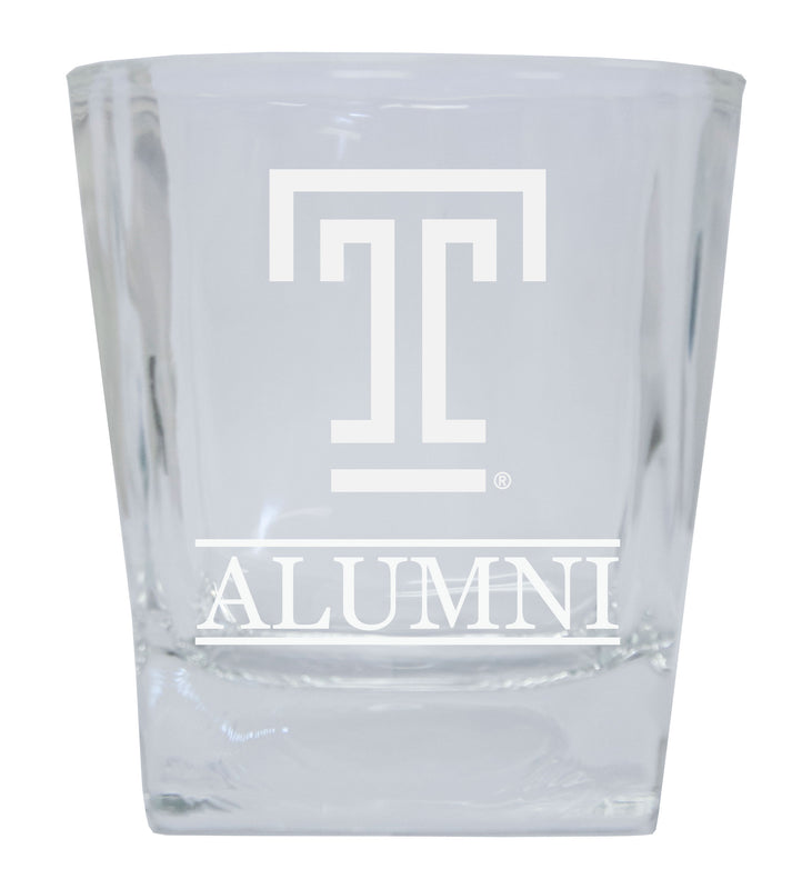 Temple University Etched Alumni 8 oz Whiskey Rocks Glass Officially Licensed Collegiate Product 4-Pack