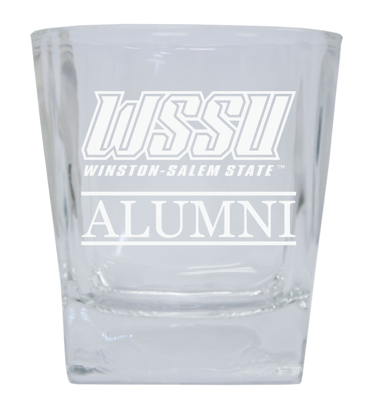 Winston Salem State Etched Alumni 8 oz Whiskey Rocks Glass Officially Licensed Collegiate Product 2-Pack